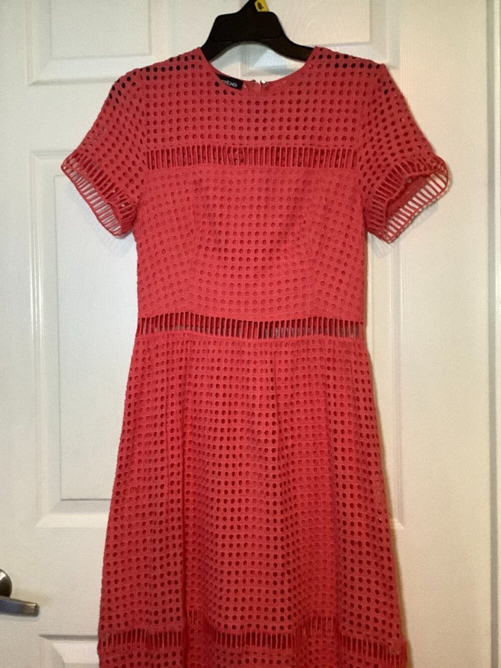 bebe Geo Eyelet Midi Cotton summer Going Out Dress